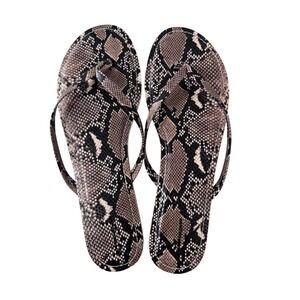 J.Crew faux snake skin Flip Flops Sandals sz 12 boho beach chic
